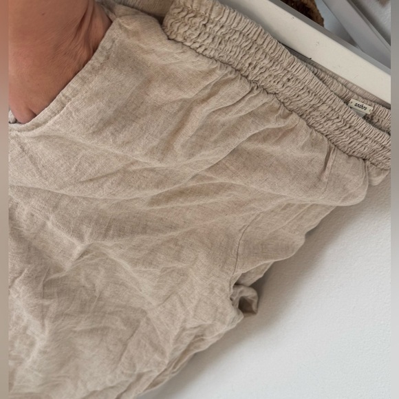 Anthropologie Wide Leg Pull On Pant Linen Viscose Relaxed Lagenlook Boho Medium - Picture 3 of 10